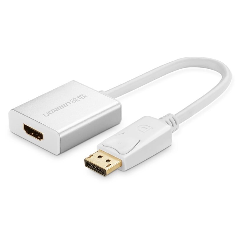 Cáp chuyển đổi DisplayPort sang HDMI màu Trắng Ugreen GK20411 Hàng chính hãng