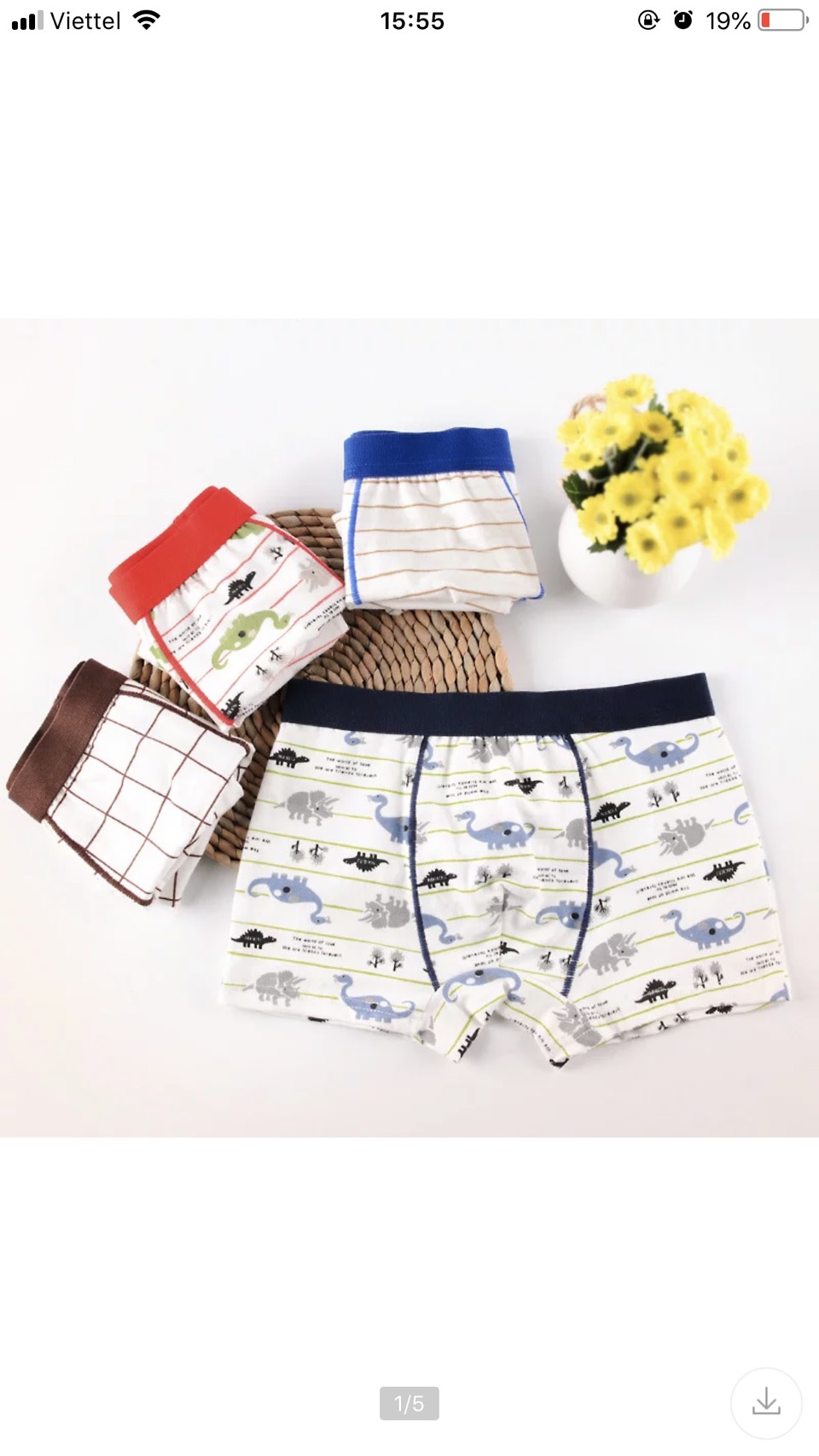 COMBO 5 QUẦN SỊP BÉ TRAI - QUẦN LÓT BÉ TRAI- QUẦN CHÍP BÉ TRAI ĐỦ SIZE từ 7-40kg MT001 - M