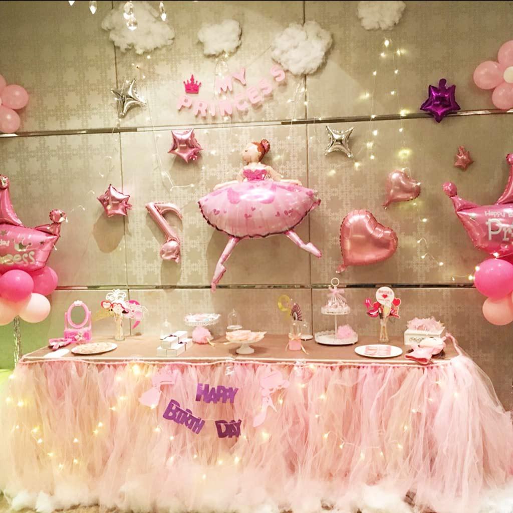 2X Ballet Dancing Girl Foil Balloon Baby Shower Christening Party Decor Pink