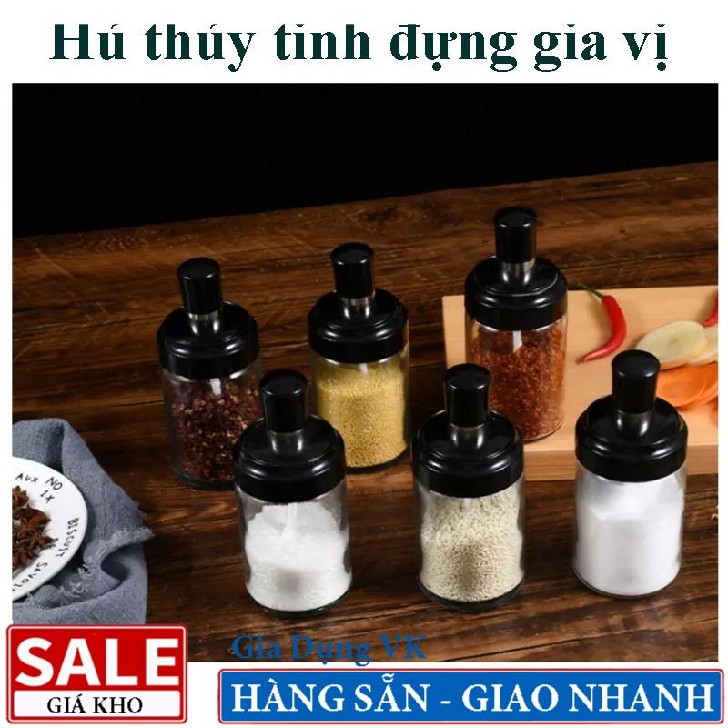 Hũ Đựng Gia Vị Thuỷ Tinh Kèm Muỗng 250ml