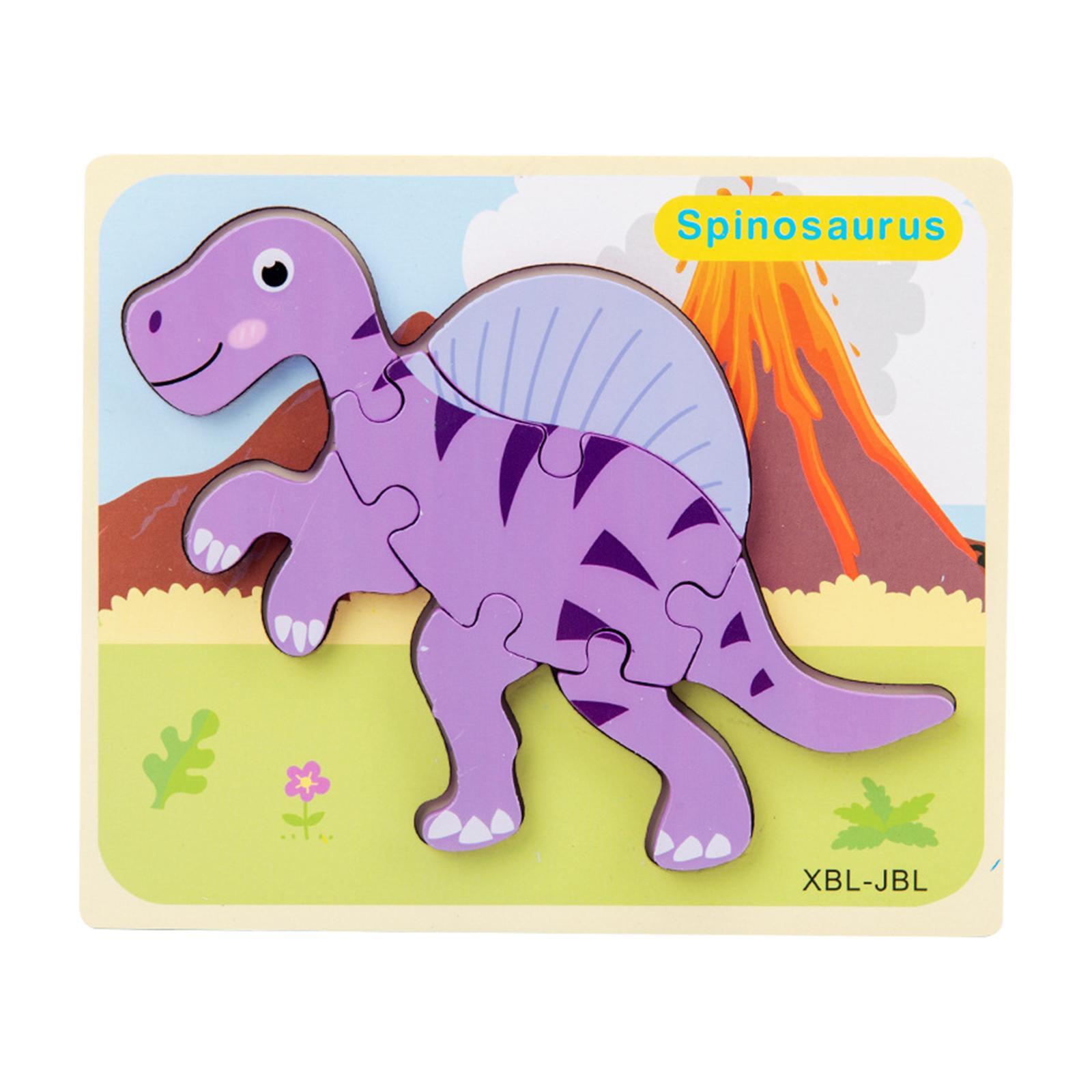 Wooden Dinosaur Puzzles for 1 2 3 Year Old Kids Educational Toys