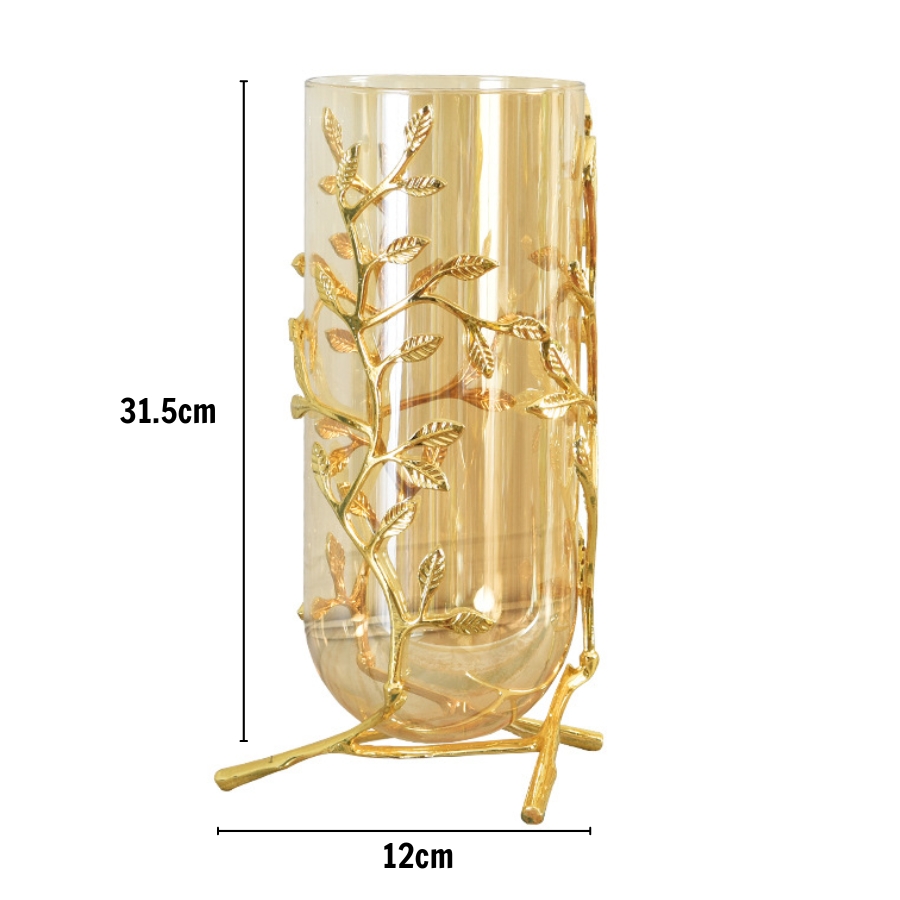 Bình hoa pha lê trong suốt bên ngoài điển hoa tinh tế mang phong cách tân cổ điển sang trọng BH18-L