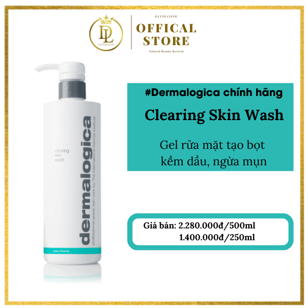 Gel rửa mặt tạo bọt kềm dầu ngừa mụn Dermalogica Clearing Skin Wash