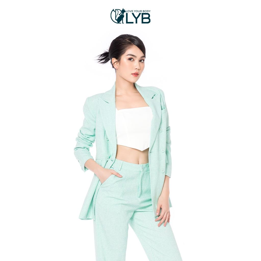 Bộ vest áo blazer quần dài thanh lịch trẻ trung xanh ngọc LYB - FW22-O00001