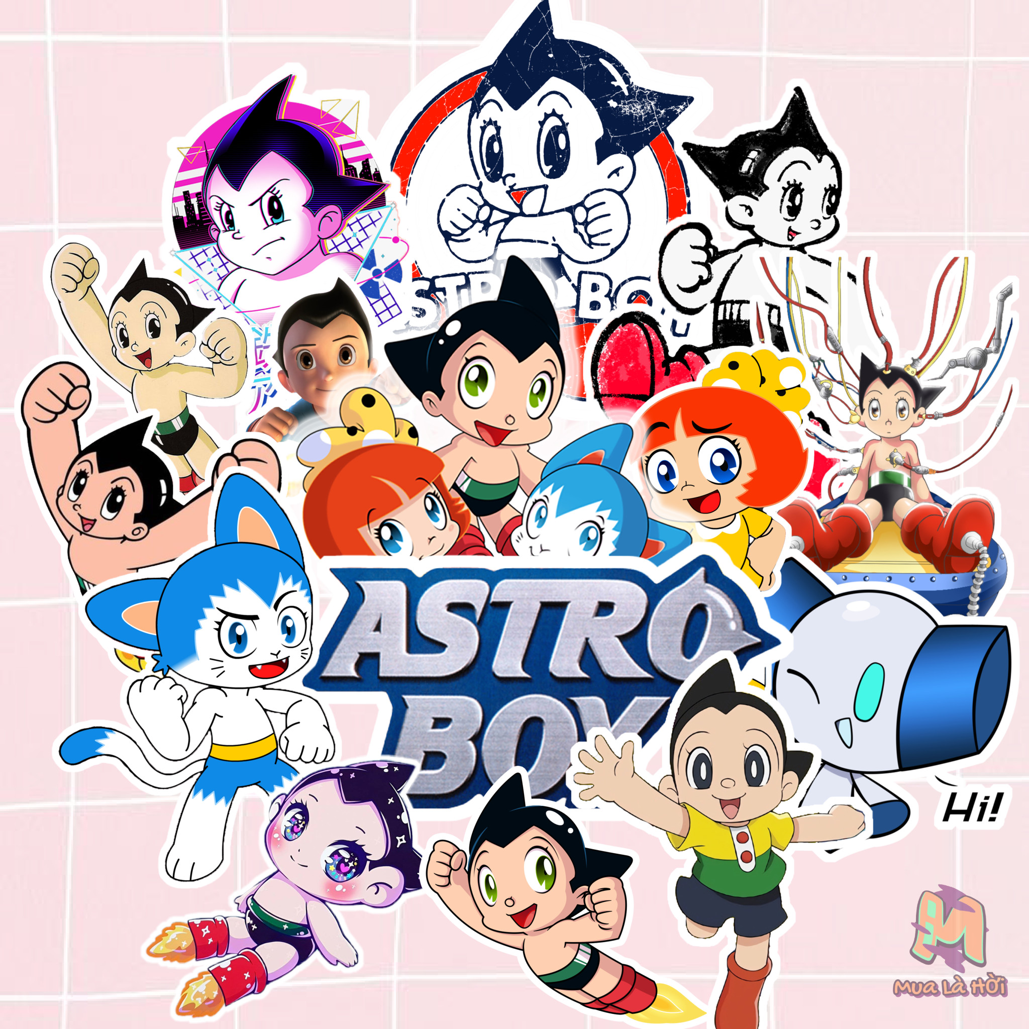 Miếng dán Stickers chủ đề Atom – Cậu bé tay sắt