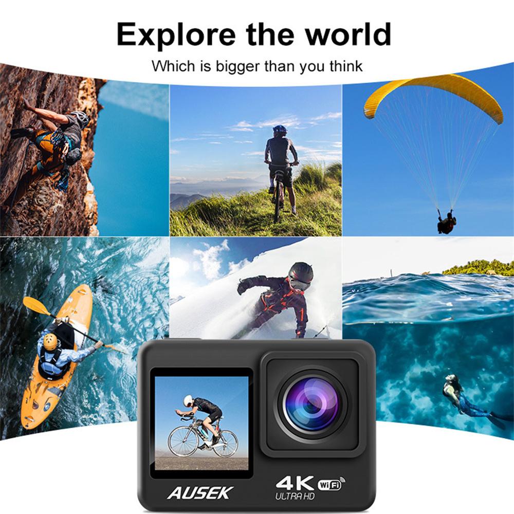 Camera hành động S60TR mới 4K 60fps 24MP EIS 2.0 Touch LCD màn hình kép WiFi điều khiển điều khiển từ xa 4x Zoom Go Sport