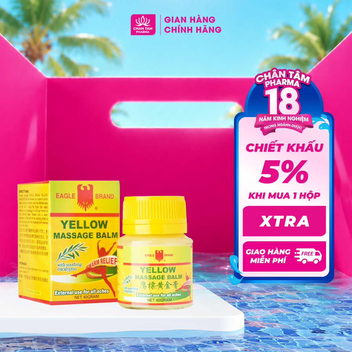 [Chính Hãng Singapore] Dầu Cù Là Con Ó Vàng Yellow Balm 40g - Giảm Đau Hiệu Quả