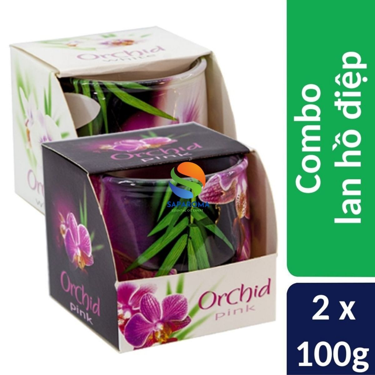 Combo 2 ly nến thơm tinh dầu Bartek Orchid 100g - lan hồ điệp, nến trang trí, thơm phòng, thư giãn, Hỗ trợ khử mùi