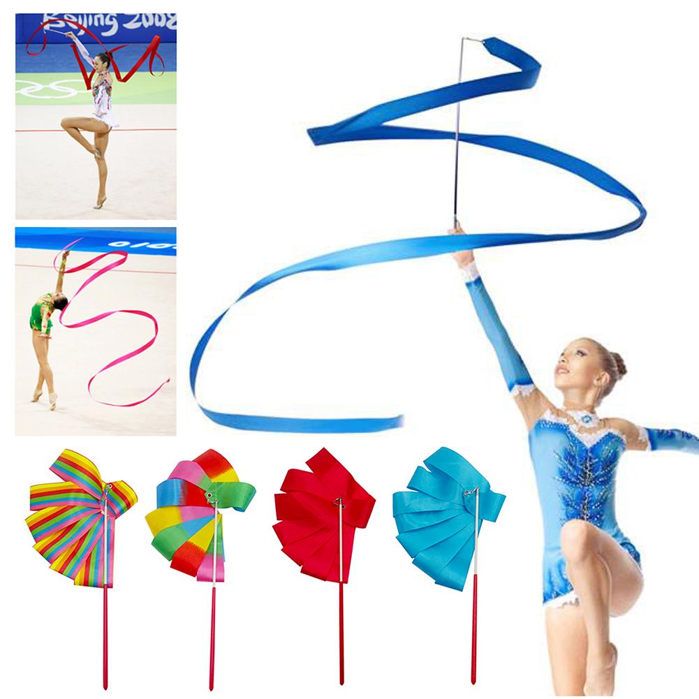 2M/4M Phòng tập thể dục đầy màu sắc ruy băng nhảy múa nhịp nhàng Color: 08 Size: 2M