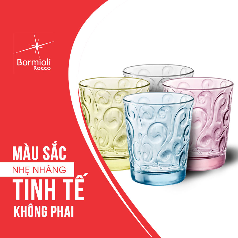 Bộ 6 Ly Thủy Tinh Naos Bormioli Rocco 530333B45321990 (295ml / Ly) - Vàng Chanh