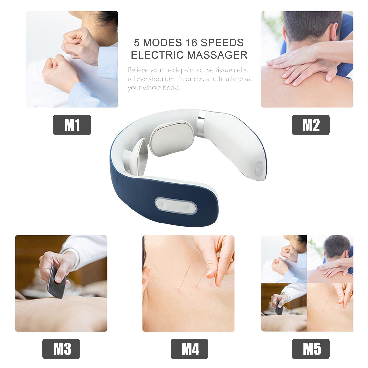 Máy mát xa cổ thông minh với 5 chế độ và 16 tốc độ