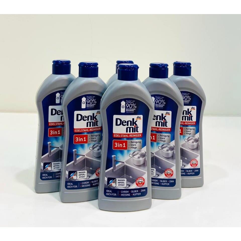 Denkmit- Chai tẩy rửa inox, đánh bóng đồ kim loại Denkmit EDELSTAHL-REINIGER dung tích 300ml, chính hãng