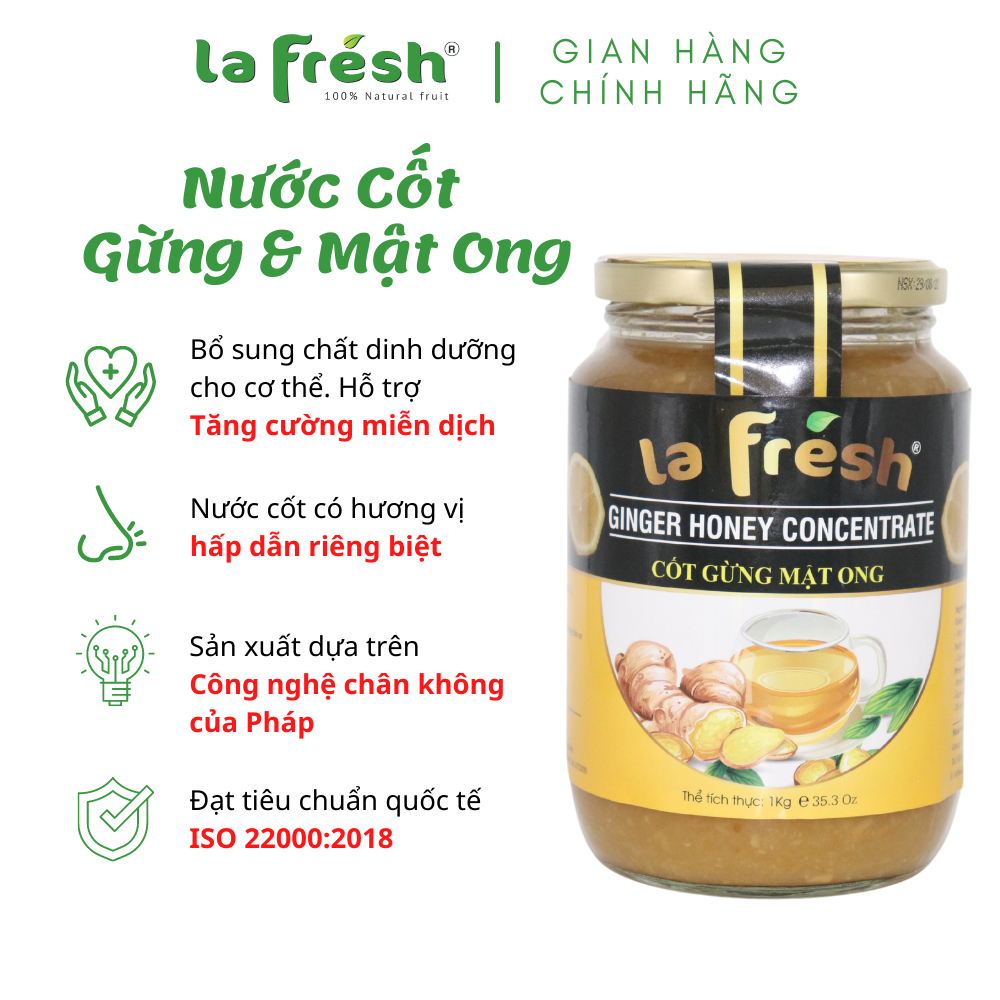 Nước Cốt Gừng Mật Ong LaFresh Đà Lạt - Hủ 1kg