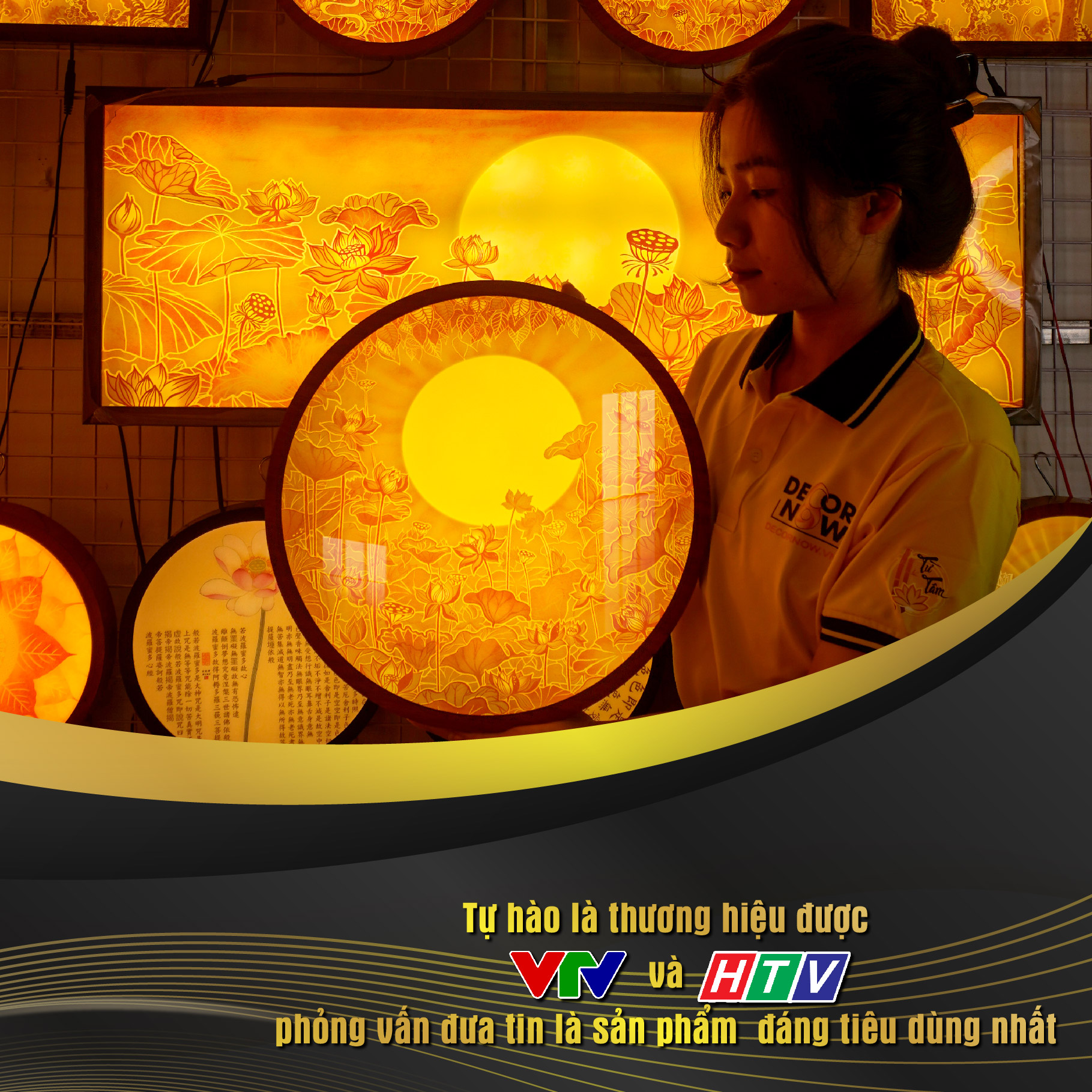 Đèn Hào Quang Phật In Tranh Trúc Chỉ DECORNOW 30,40 cm, Trang Trí Ban Thờ, Hào Quang Trúc Chỉ CHỮ VẠN DCN-TC51