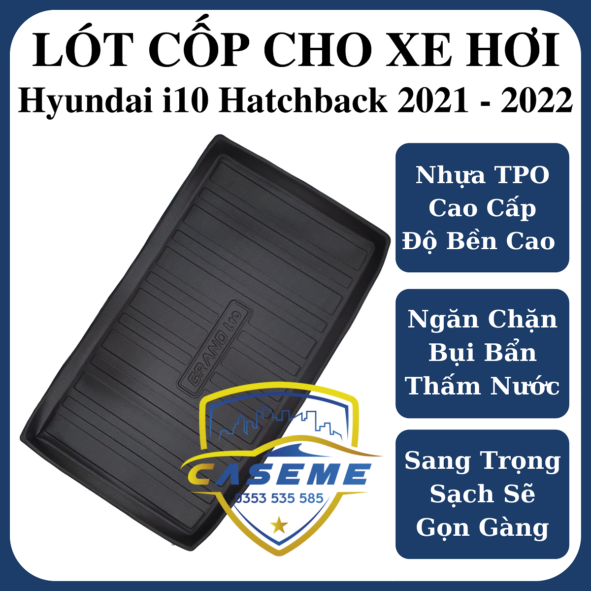 Ót cốp dành cho Hyundai i10 Hatchback 2021 - 2022 chất liệu TPO cao cấp