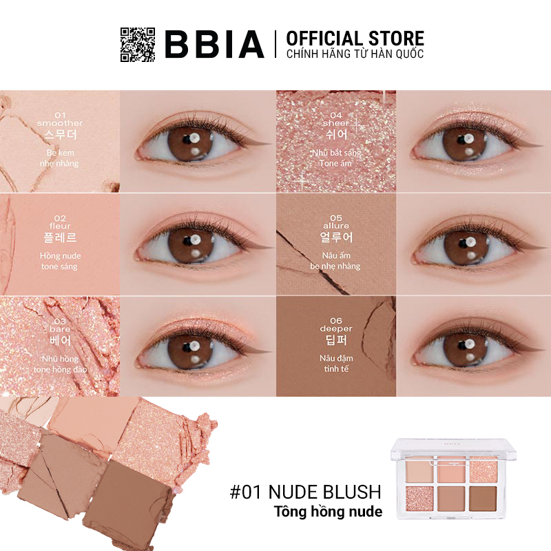 Bảng Màu Mắt Bbia Ready to Wear Palette (6 màu) 5g