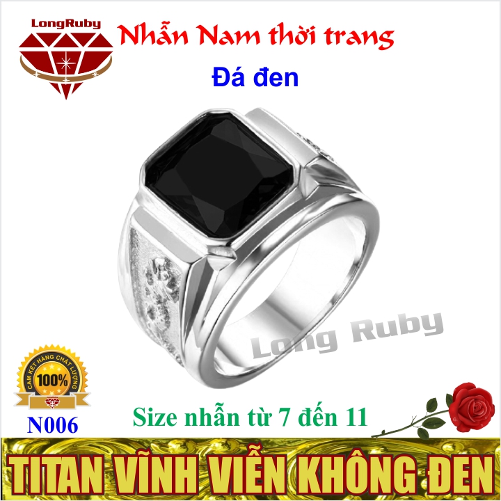 NHẪN NAM TITAN RỒNG ĐÁ XANH LÁ | NHẪN RỒNG NAM INOX - N006B