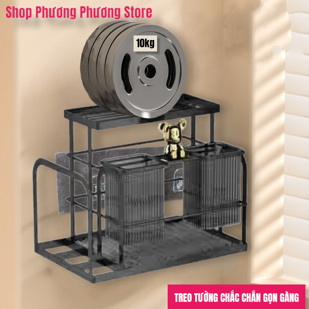 Kệ Để Dao Thớt Đa Năng Cao Cấp, Giá Treo Không Cần Đục Lỗ Hoặc Để Bàn Để Đồ Dùng Nhà Bếp Thép Carbon Siêu Bền