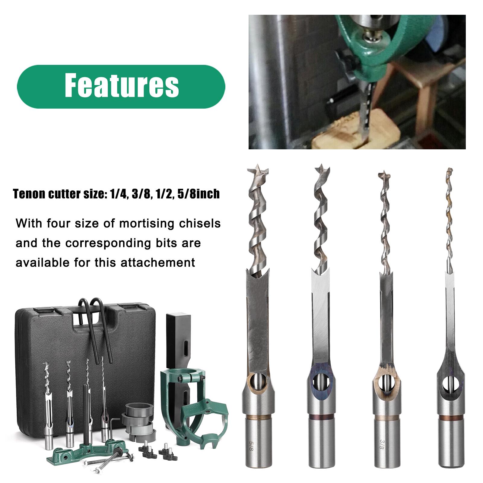 Square Tenon Machine Accessory Set Drill to Tenon Machine Conversion Tool Set Mortising Machine Utility Woodworking Tool