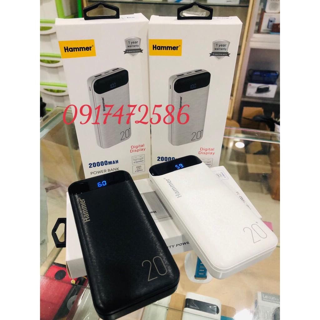 PIN DỰ PHÒNG HAMMER 20.000 MAH, CÓ LCD - HÀNG CHÍNH HÃNG