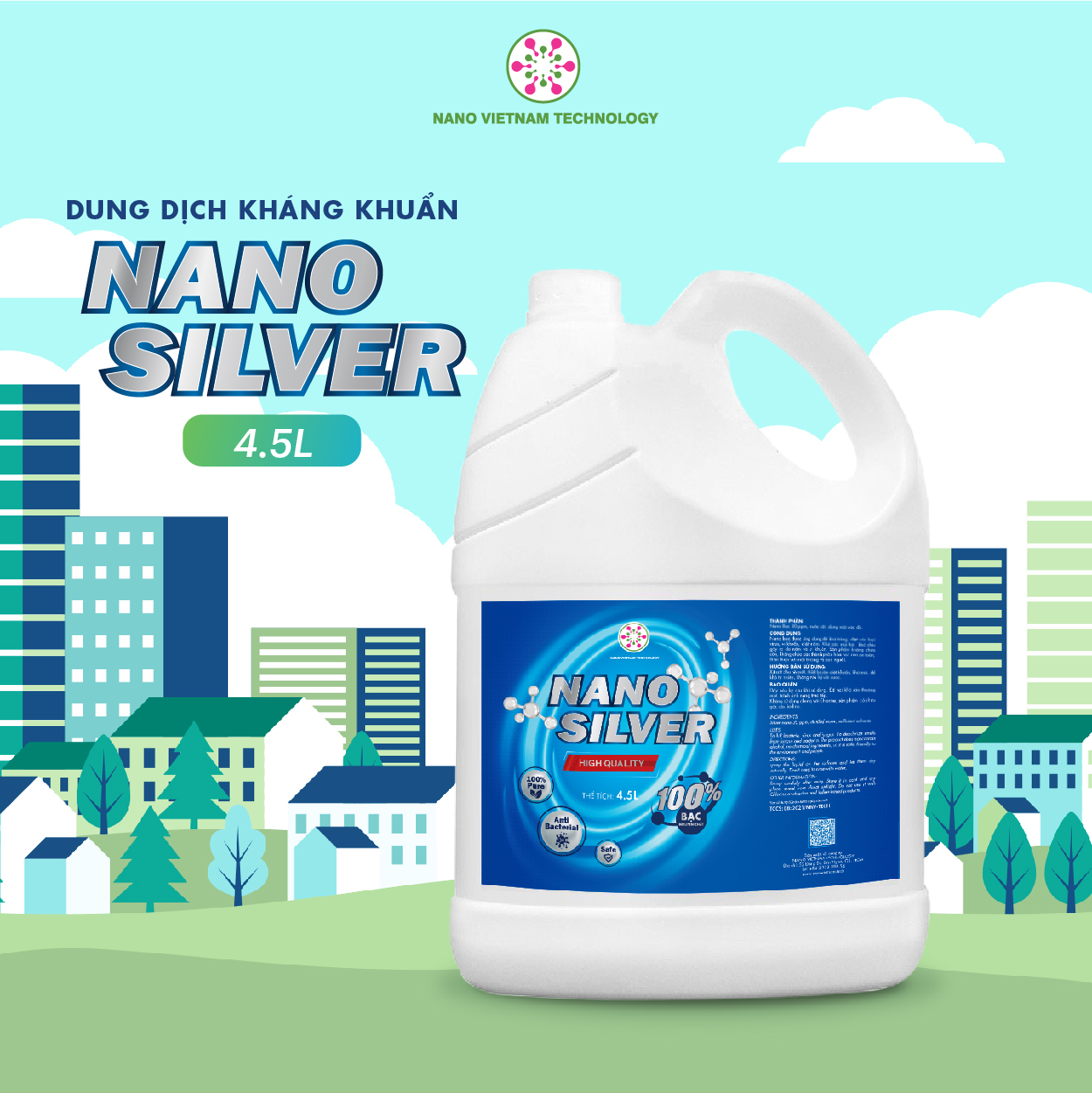 Dung dịch kháng khuẩn Nano Silver 4,5L