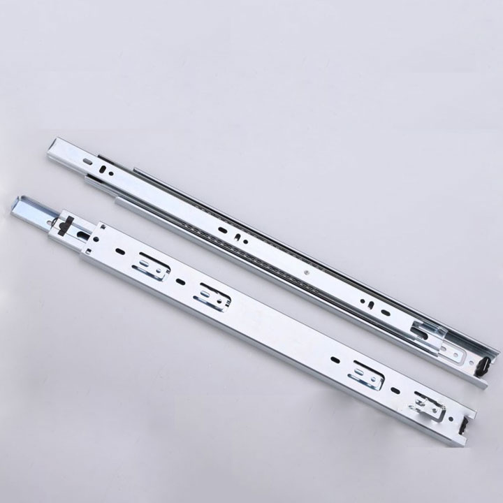 Ray trượt bi 3 tầng bản 42mm màu trắng thường dùng cho hộc kéo trượt êm ái, bền chắc