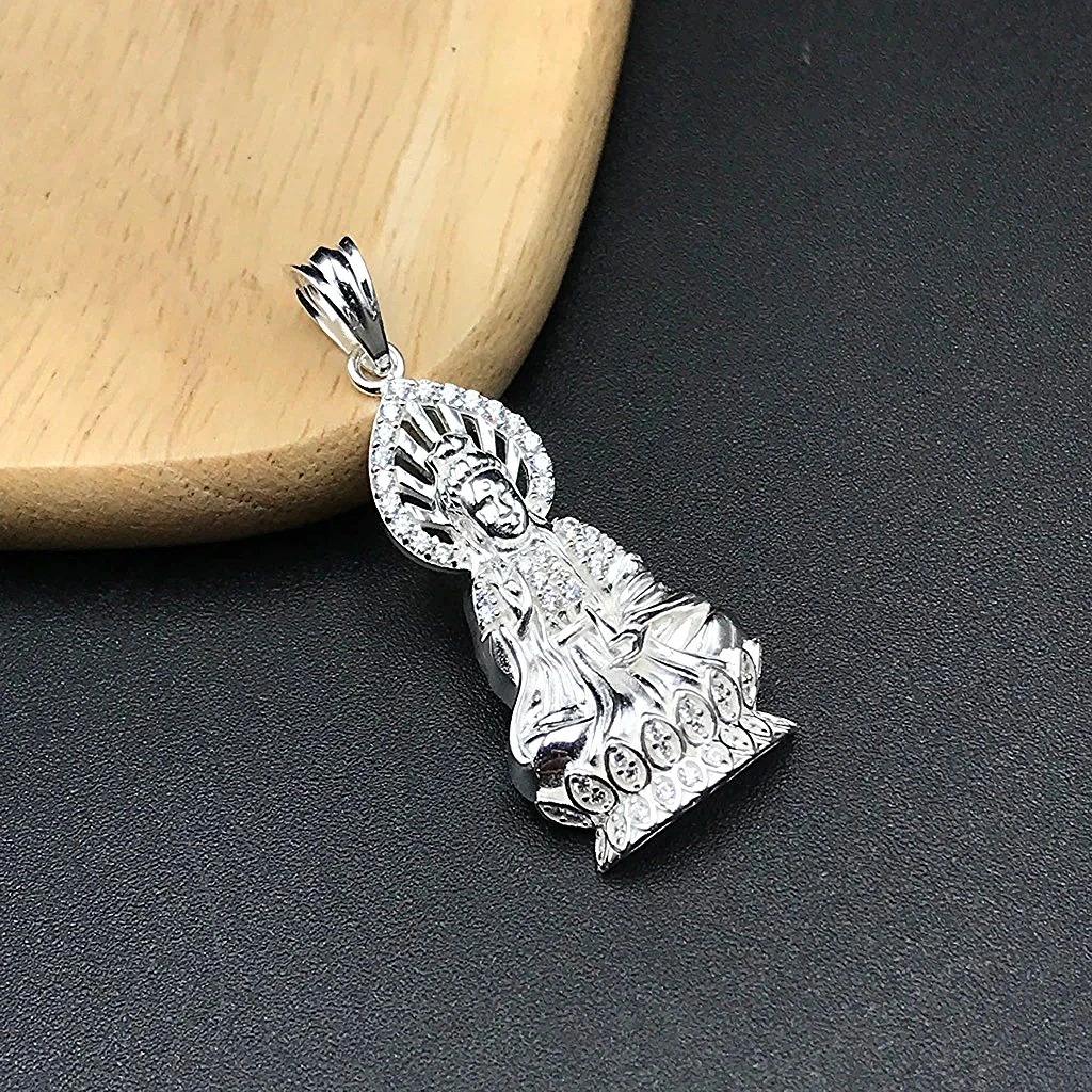 Mặt Phật Bà Bạc Ý 925 Quan Thế Âm Bồ Tát - BẠC HIỂU MINH MDN463