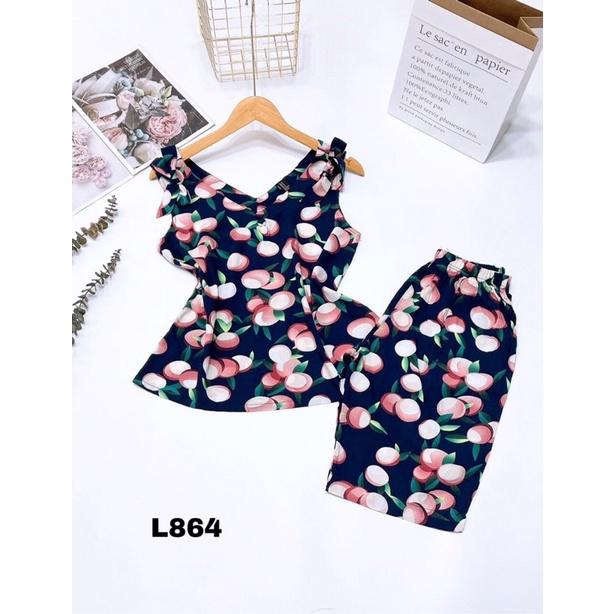 Bộ Lanh Lửng Cổ Tim Nơ Vai