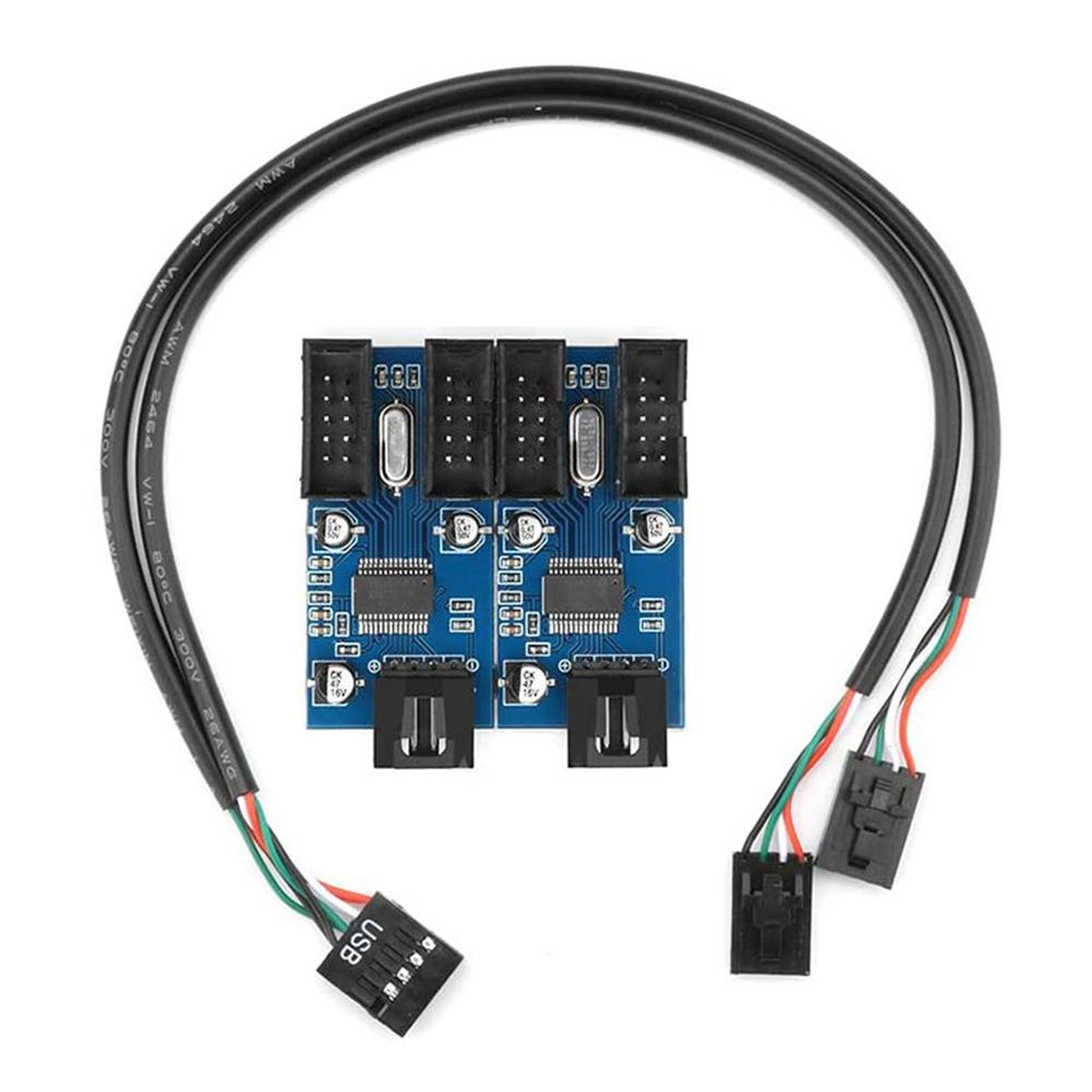 30 Cm USB 9 Pin Giao Diện Đầu Bo Mạch Chủ Mở Rộng Bộ Chia 1 Đến 2/4 Cáp Để Bàn USB2.0 Kết Nối HUB cổng Adapter