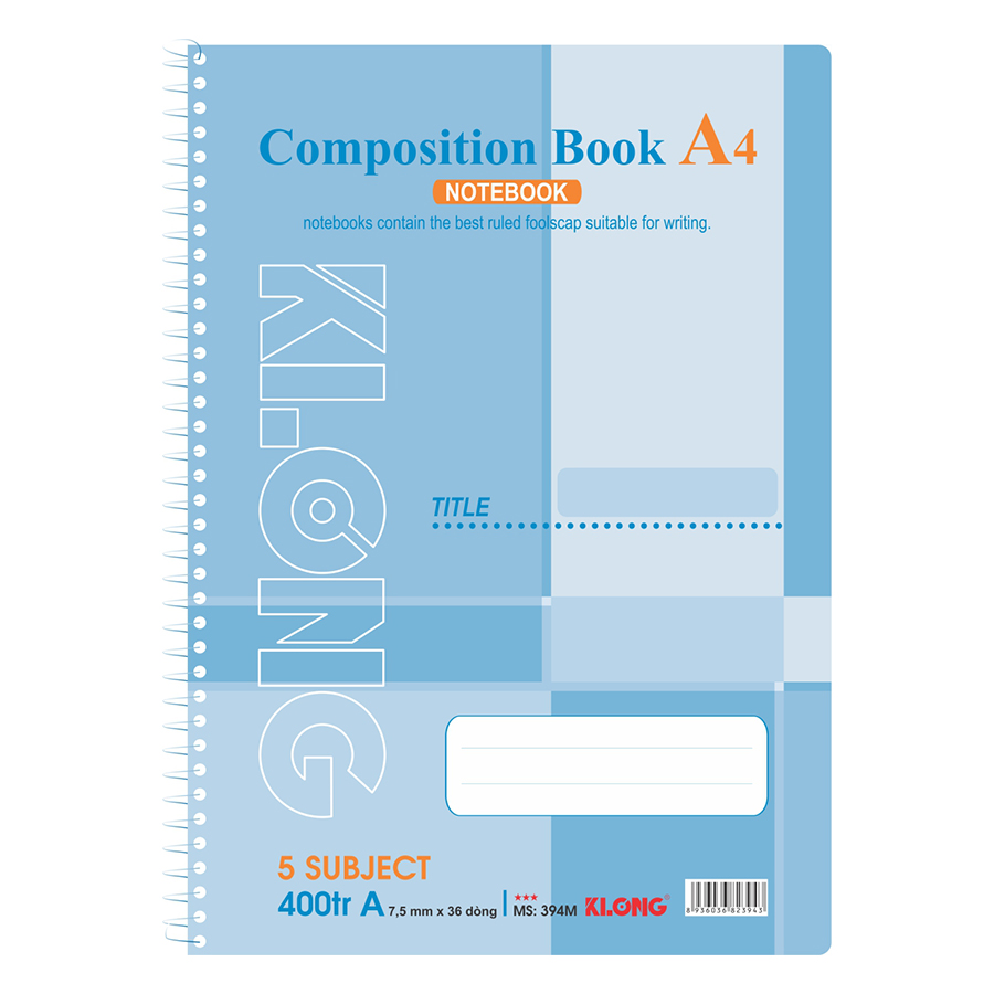 Sổ Lò Xo Đơn Composition Book Klong MS 394M (400 Trang)