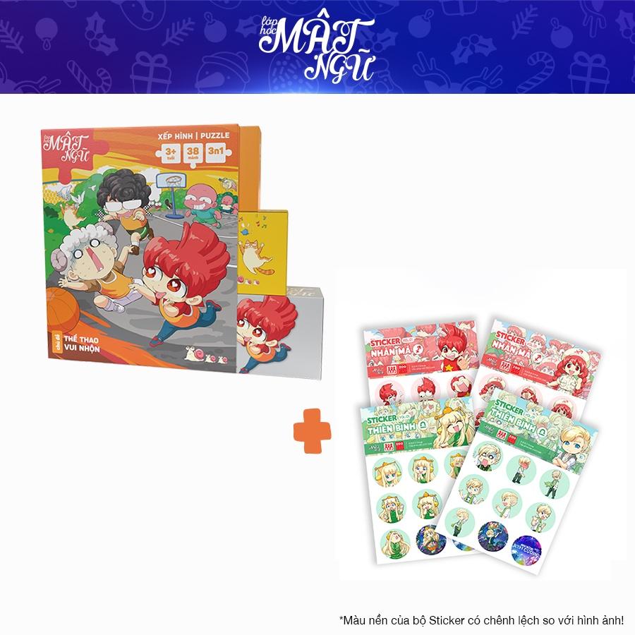 Bộ 6 Sticker Lớp Học Mật Ngữ Vol.01 và Xếp hình Lớp học Mật Ngữ - Board Game VN