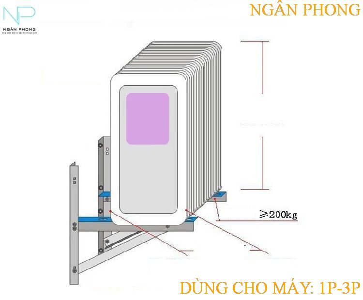 GIÁ ĐỠ CỤC NÓNG ĐIỀU HÒA INOX 201- MÁY 1P-3P