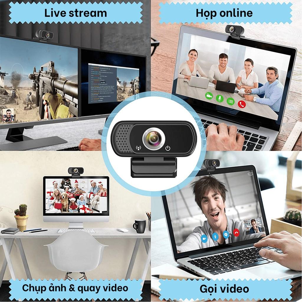 Webcam máy tính FullHD 1080p siêu nét tích hợp mic chống ồn bảo hành 12 tháng