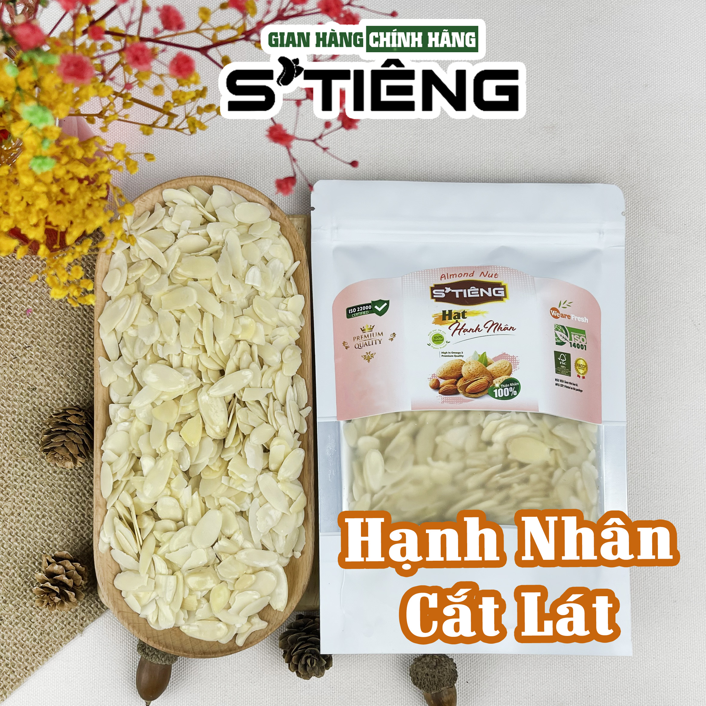 Hạt Hạnh Nhân Cắt Lát Làm Bánh Làm Sữa S'TIÊNG