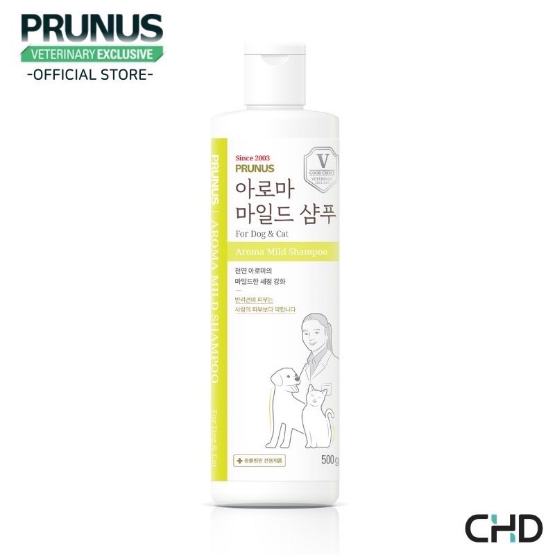 Dầu tắm thảo dược lưu hương lâu chó mèo - PRUNUS AROMA MILD SHAMPOO 500G