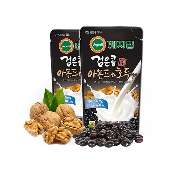 Sữa đậu đen óc chó hạnh nhân Vegemil 190ml thùng 20 bịch