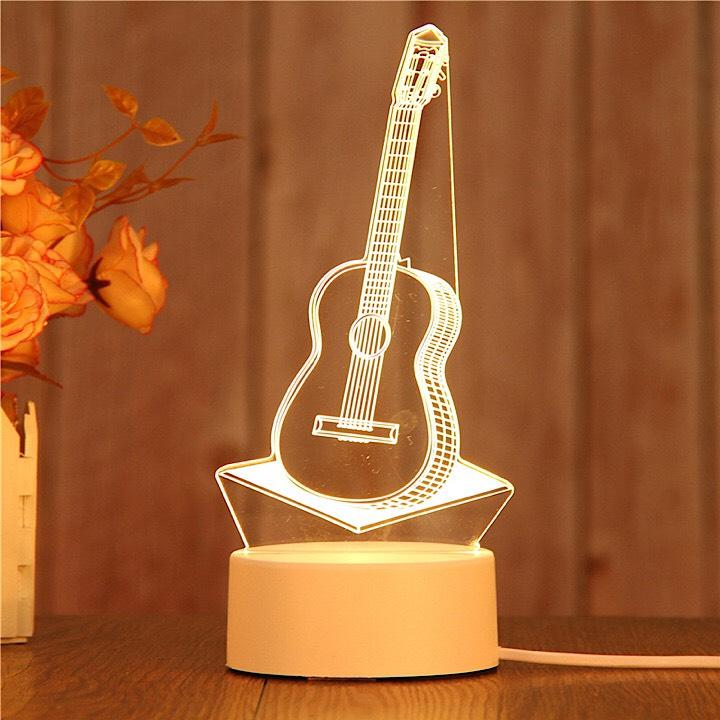 Đèn ngủ 3D hình ĐÀN GUITAR quà tặng độc đáo