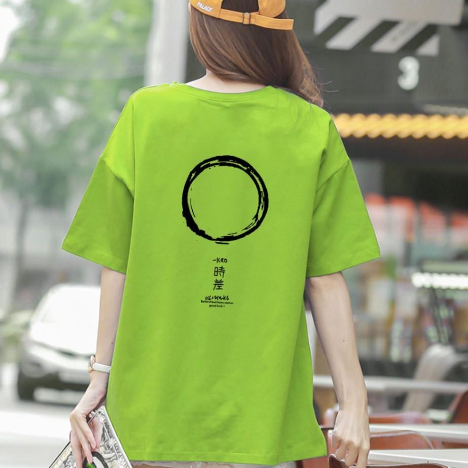 Áo Thun Tay Lỡ In Vòng Tròn Enso