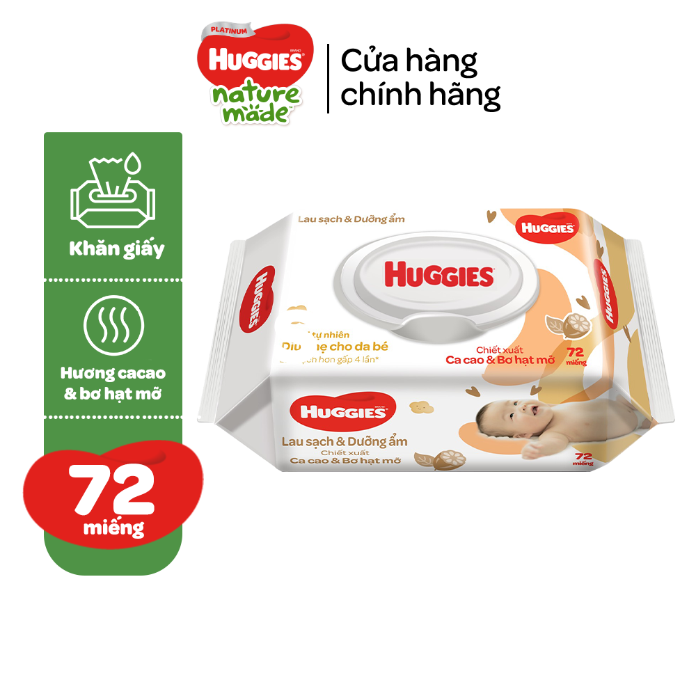 1 gói khăn giấy ướt cho trẻ sơ sinh HUGGIES (Gói 72 tờ) - Hàng chính hãng