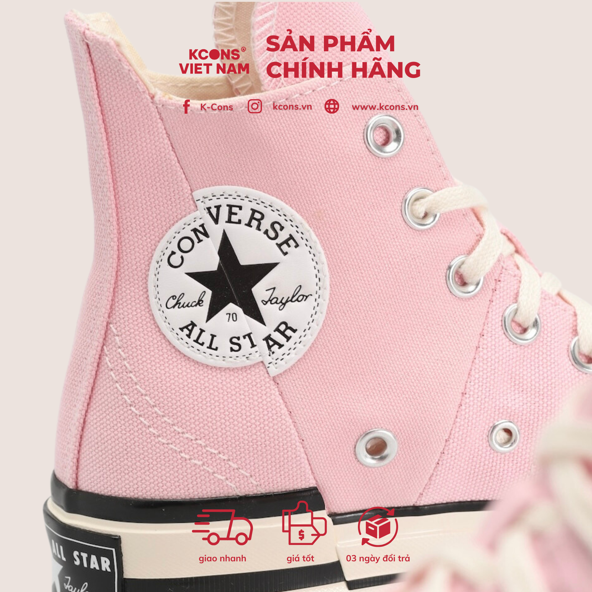 Giày Converse 1970s Plus Sunrise Pink Cao Cổ A04366C