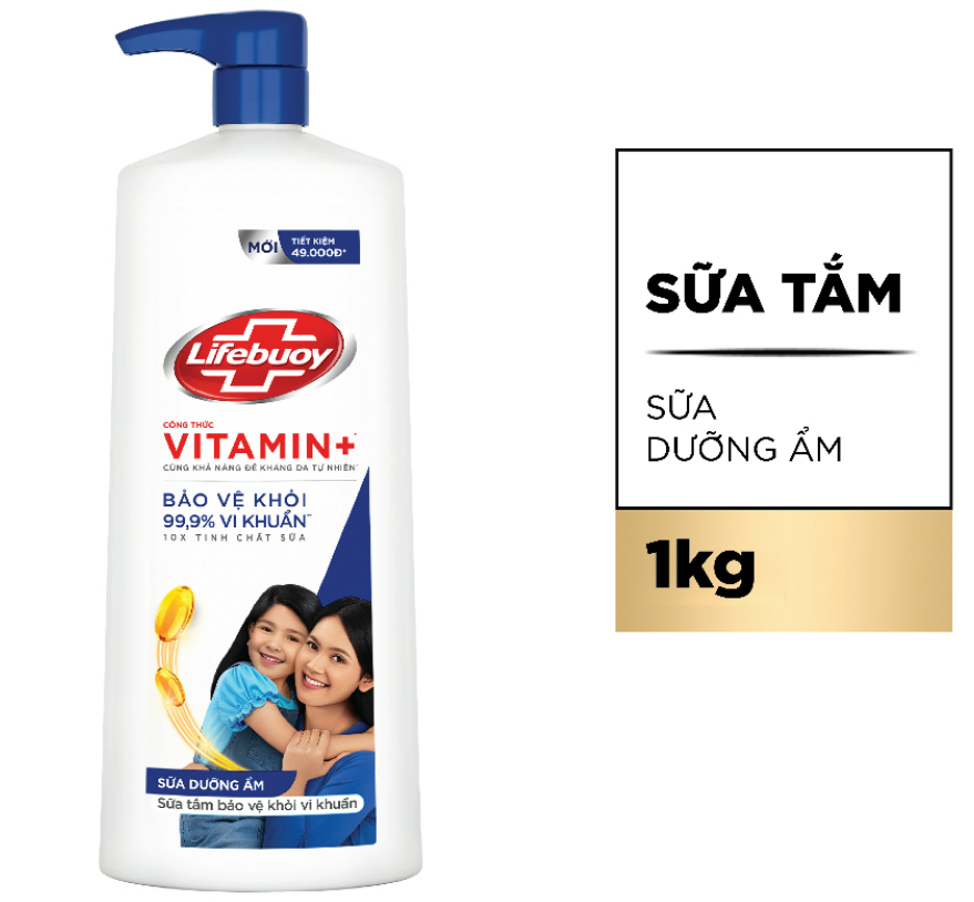 Sữa Tắm Lifebuoy Sạch Khuẩn Khỏi 99.9% Vi Khuẩn Gây Bệnh Chăm Sóc Da Với Ion Bạc+ Hỗ Trợ Đề Kháng Da Tự Nhiên Chai 1kg