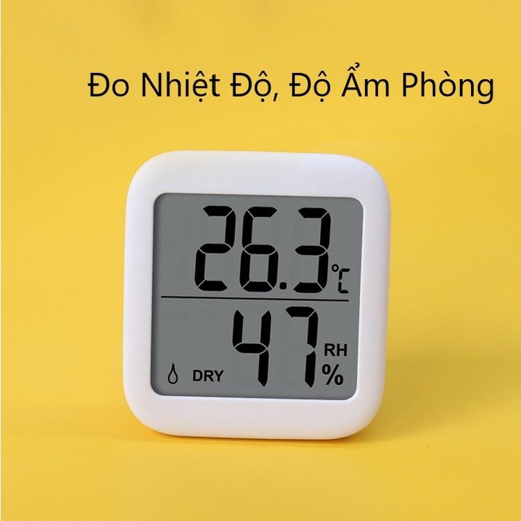 Nhiệt Ẩm Kế Đo Nhiệt Độ Phòng Ngủ Cho Bé Tự Động Chính Xác 1 Đổi 1 Màu Trắng
