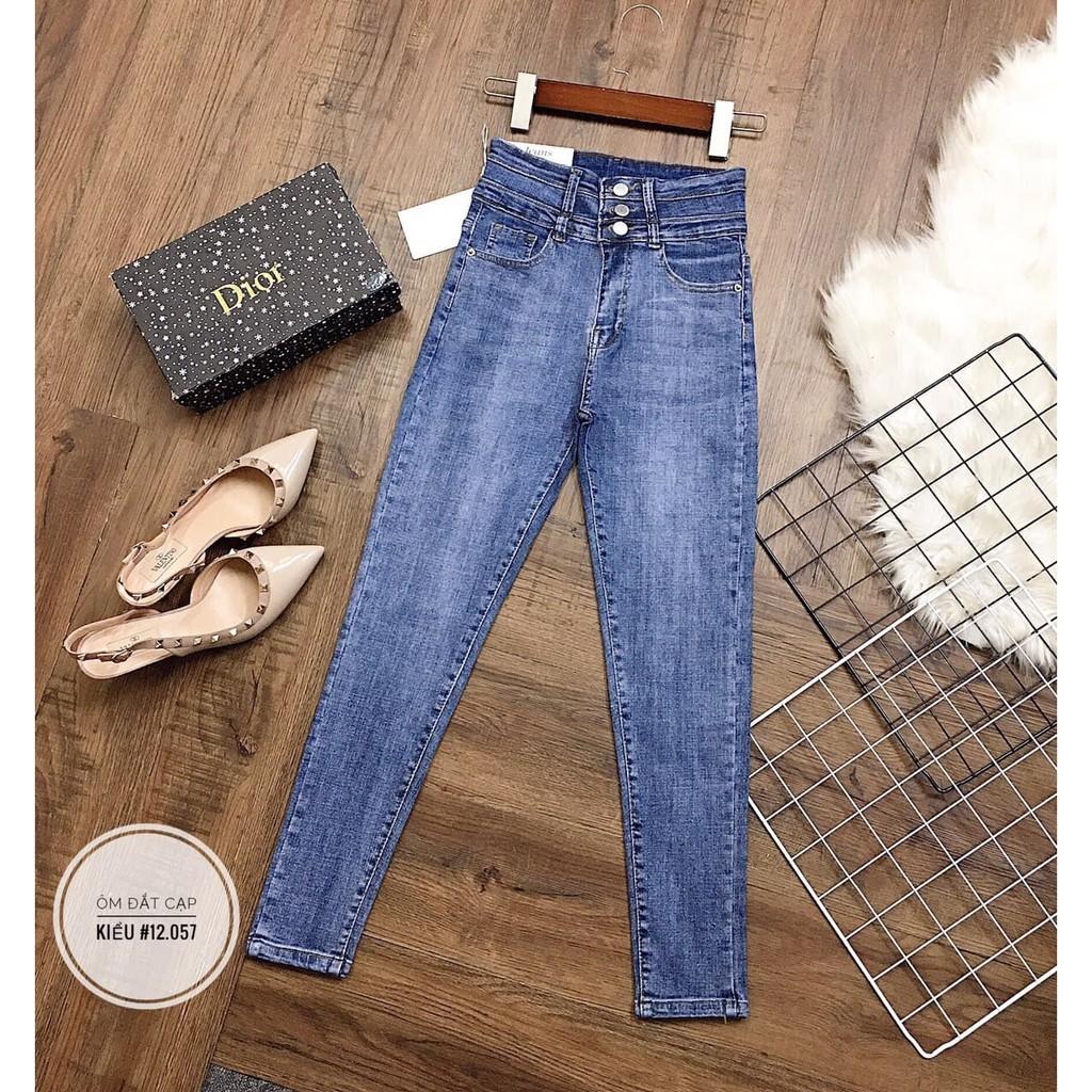 QUẦN JEAN DÀI LƯNG CAO CO GIÃN BA NÚT SHOP PHƯƠNG CHÂU