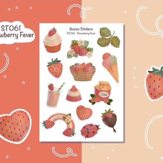 Sticker sheet strawberry fever - chuyên dán, trang trí sổ nhật kí, sổ tay | Bullet journal - Unim038