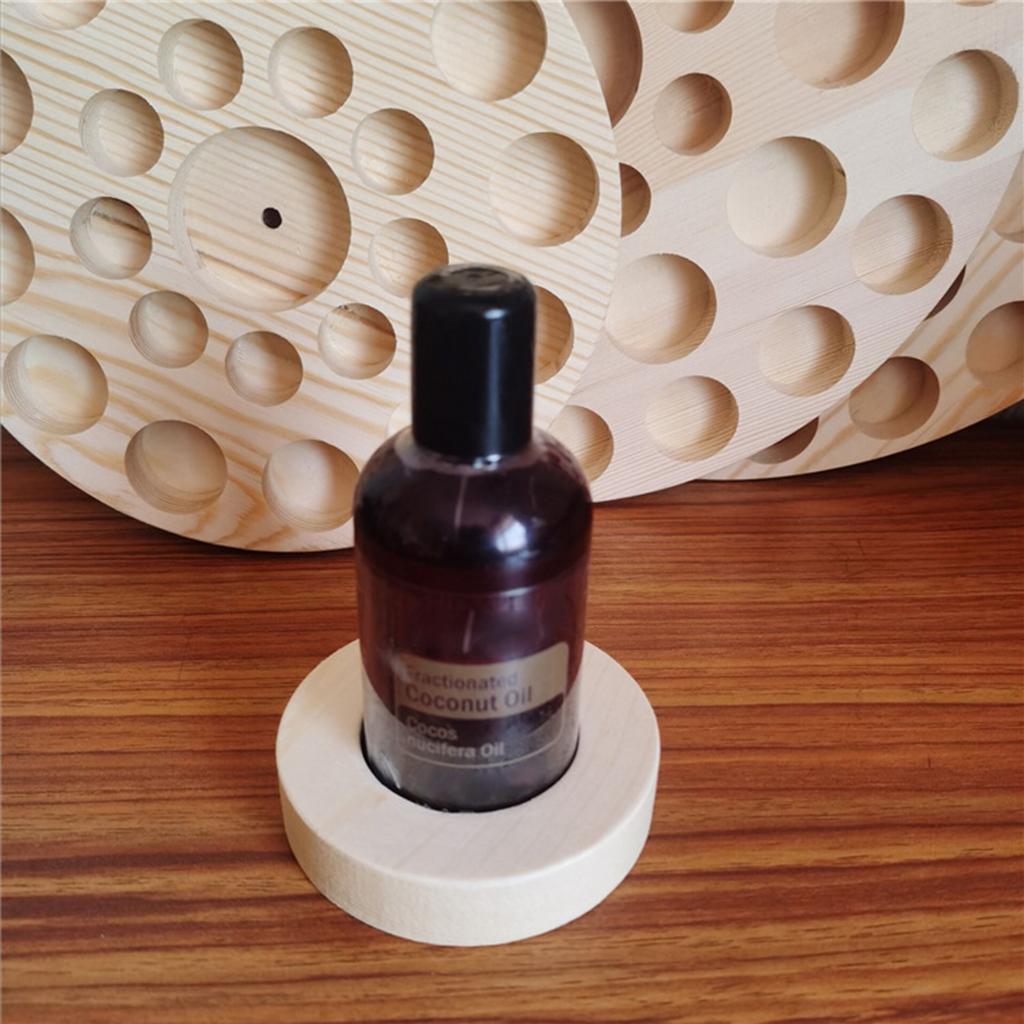 Essential Oil Bottle Display Stand Wooden Storage Organizer Rack Tray