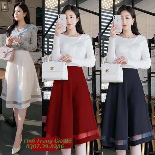 CHÂN VÁY XÒE PHỐI LƯỚI NANA