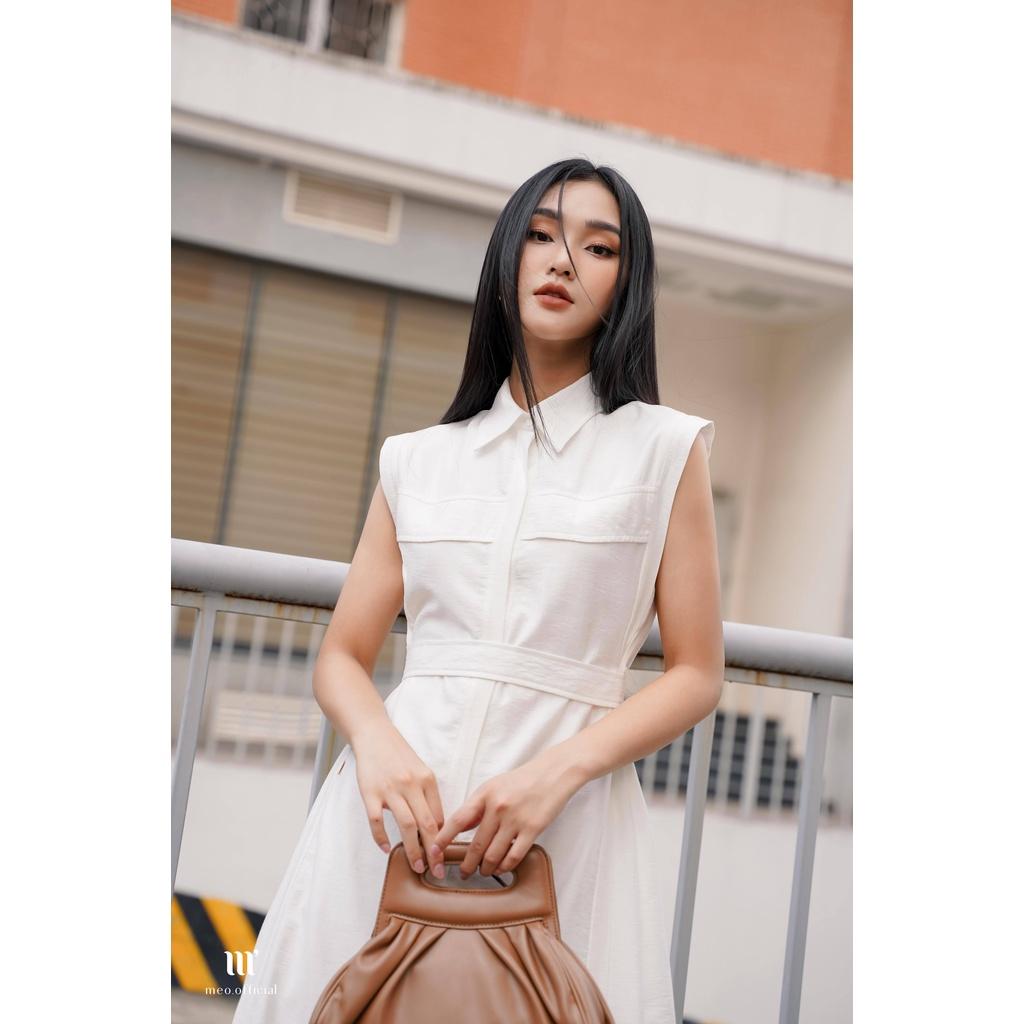 Váy liền nữ Méo shop phong cách công sở dáng sơ mi dài Fenly