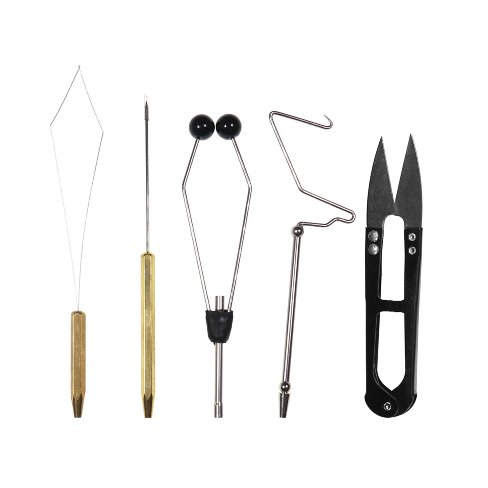 Fly Tying Tools Combo Kit Fly Tying Vise Bobbin Holder Threader Needle Whip Finisher Scissors