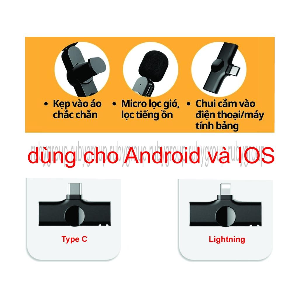 Micro cài áo không dây dùng để livestream, quay vlog, Tiktok, thu âm, quay video từ xa