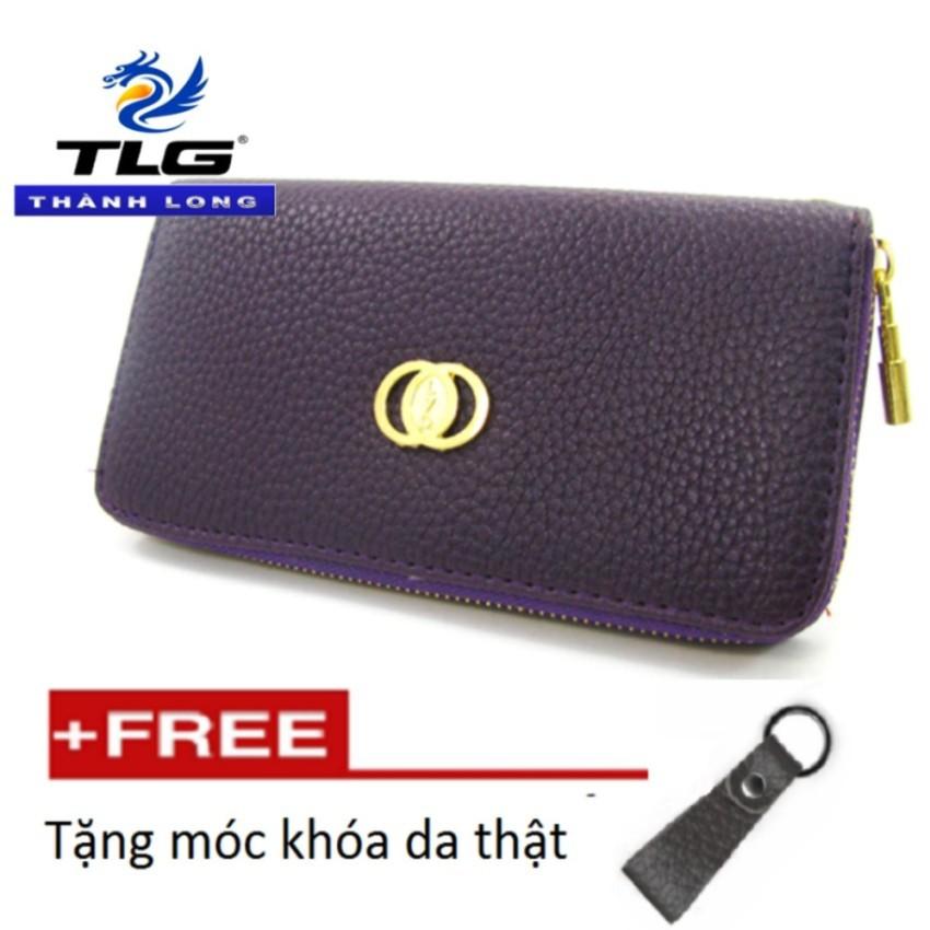 Ví Nữ Da Mềm Phong Cách Đồ Da Thành Long TLG 204410 (tím) tặng móc khóa da thật K 550